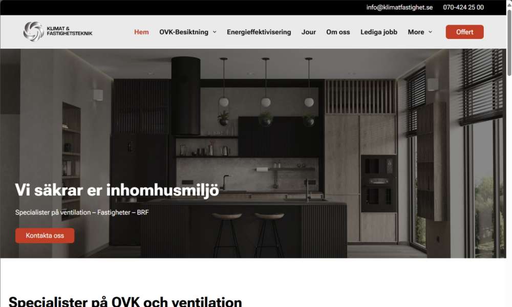 Webbutveckling och webbdesign av Klimatfastighet