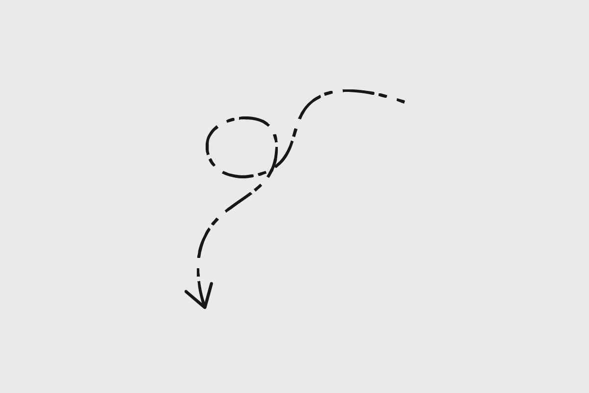 A downward arrow