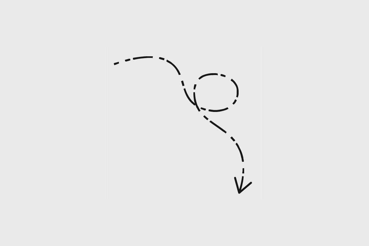A downward arrow